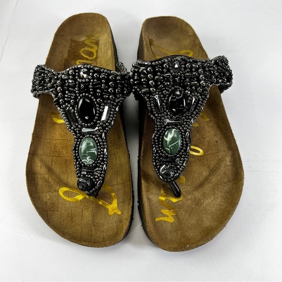 Sam Edelman “Annalee” Sock Leather Beaded Sandals Women’s size 8 - Picture 3 of 7